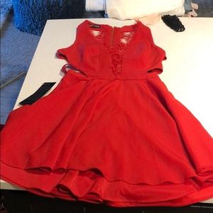 red bebe dress
